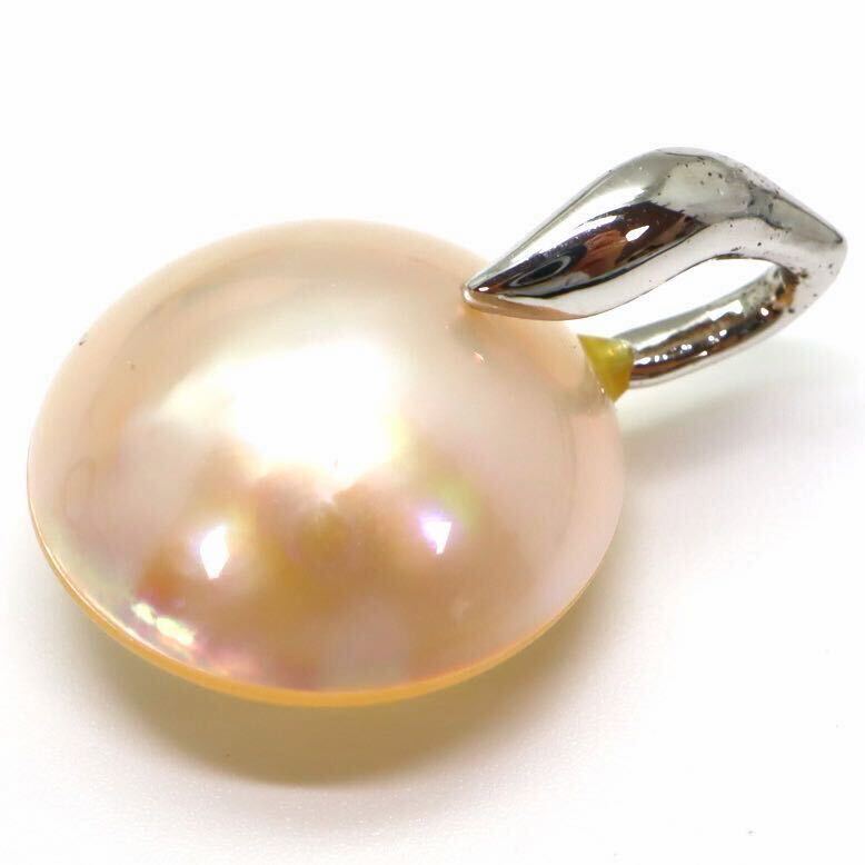 ＊マベパールペンダントトップ＊b 約2.4g 半円真珠 pearl diamond jewelry pendant silver CC0/DA1_画像4