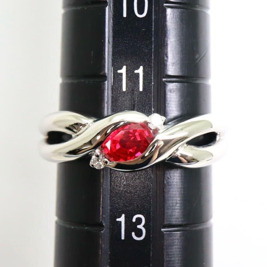 ＊CrescentVert(クレサンベール)Pt900ルビー/天然ダイヤモンドリング＊a 約6.0g 12.0号 ruby diamond jewelry ring 指輪 EB8/EC3の画像7