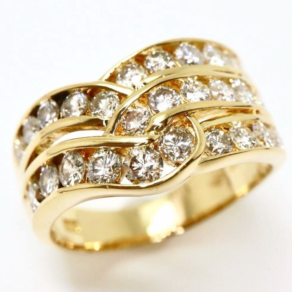 1.00ct!!豪華!!美品!!＊JEWELRY MAKI(ジュエリーマキ)K18天然ダイヤモンドリング＊b 5.3g 12.0号 diamond ジュエリー ring 指輪 EE9/EE9の画像1