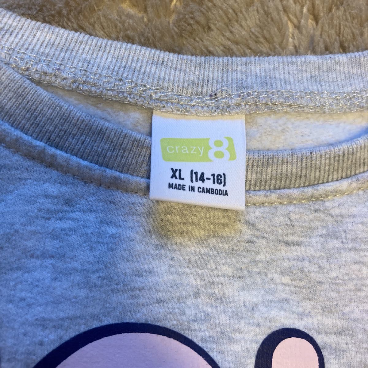 CRAZY8 トレーナー スウェット 150 グレー ピンク 裏起毛 小学生 普段着  長袖Tシャツ 長袖カットソー 丸首 長袖