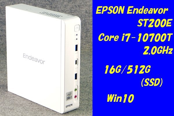 O●EPSON●Endeavor ST200E●Core i7-10700T(2.0GHz)/16G/512G(SSD)/MULTI●Win10●1の画像1