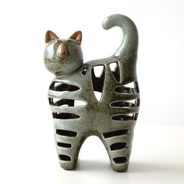  fragrance establish censer ceramics stylish cat .. lovely LED candle ornament objet d'art ceramics cat. censer free shipping ( one part region excepting ) swa1093