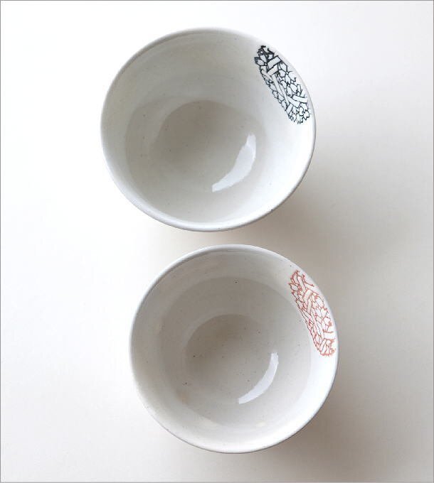 夫婦茶碗 ご飯茶碗 セット 焼き物 有田焼 陶器 日本製 シンプル 和食器 飯碗 花てまり 大・小2個セット 送料無料(一部地域除く) msg4836_画像4