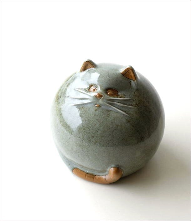 猫 ねこ ネコ オブジェ 陶器 置物 置き物 おしゃれ まんまる かわいい 雑貨 陶器 まんまる猫の置物 送料無料(一部地域除く) swa5001の画像2