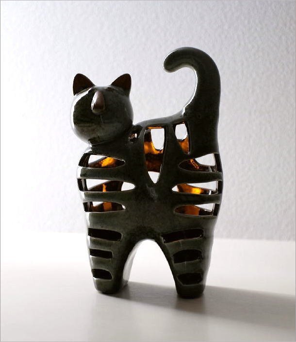  fragrance establish censer ceramics stylish cat .. lovely LED candle ornament objet d'art ceramics cat. censer free shipping ( one part region excepting ) swa1093