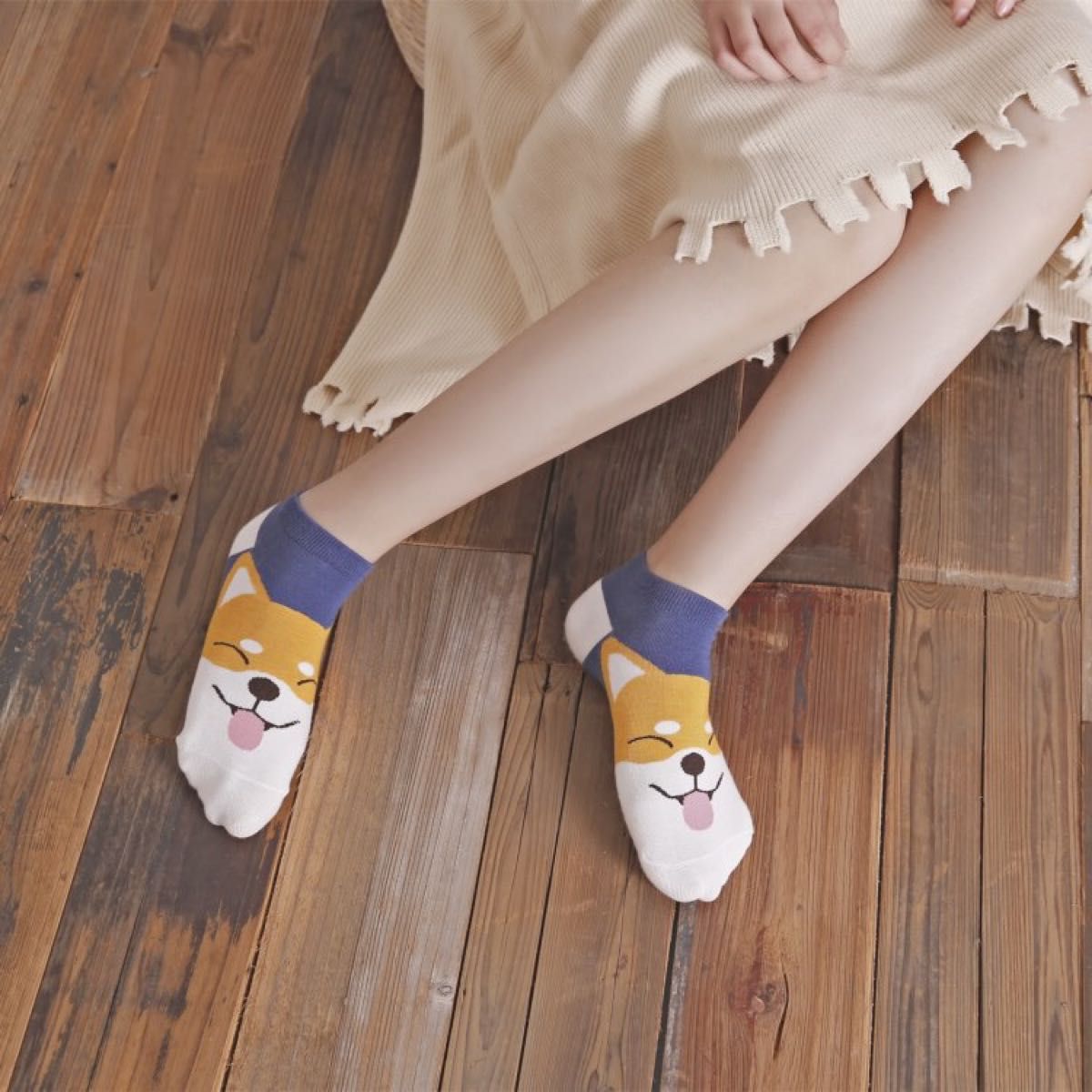 春夏新入荷　新品キャラクター　5足　女性スニーカーネコ柄靴下　レディースソックス　韓国風　可愛い