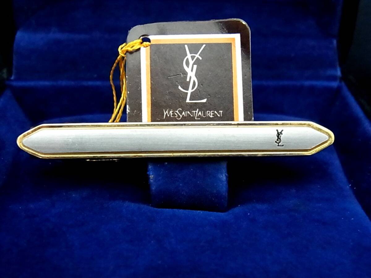 ■美品■№0138【YSL】サンローラン【ゴールド・シルバー】■ネクタイピン タイピン♪の画像1