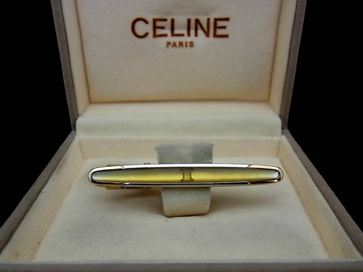 ■美品■№0508 セリーヌ【ＣＥＬＩＮＥ】【ゴールド】■ネクタイピン タイピン♪_画像3