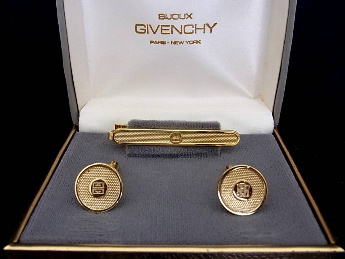# new goods N#N0190 Givenchy [ Logo pattern ][GIVENCHY][ Gold ]# cuffs & necktie pin Thai tweezers!