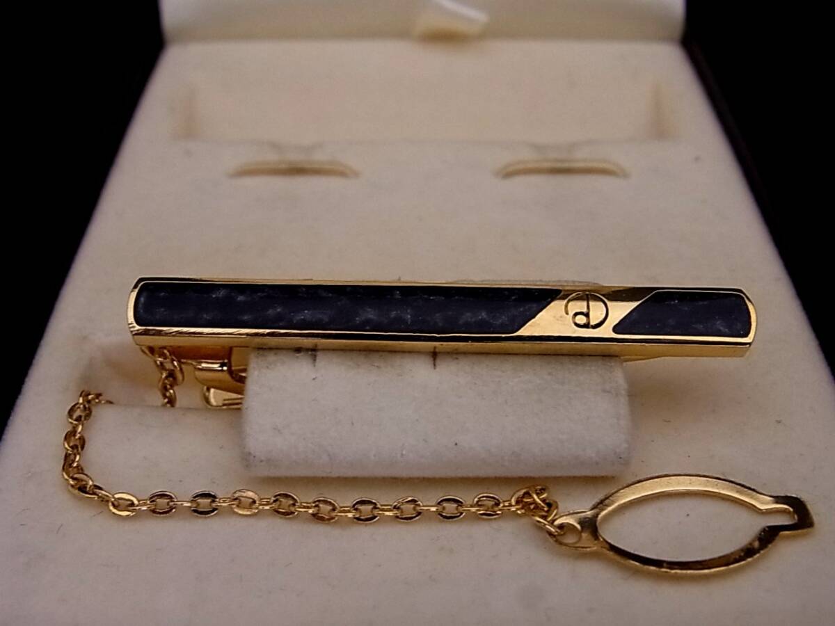 # new goods N#N0347[dunhill] Dunhill [ Gold * black ]# cuffs & necktie pin Thai tweezers!