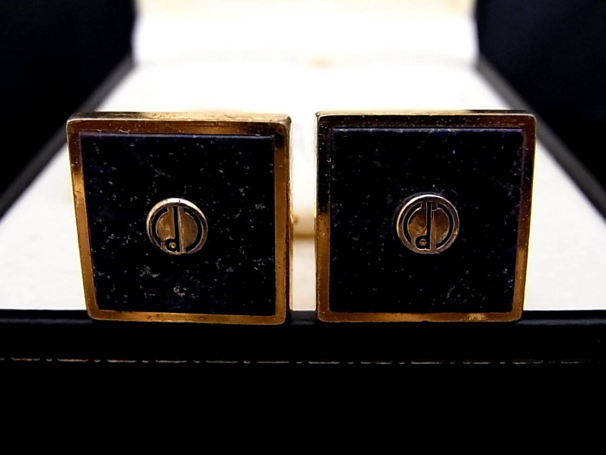 # new goods N#N0347[dunhill] Dunhill [ Gold * black ]# cuffs & necktie pin Thai tweezers!