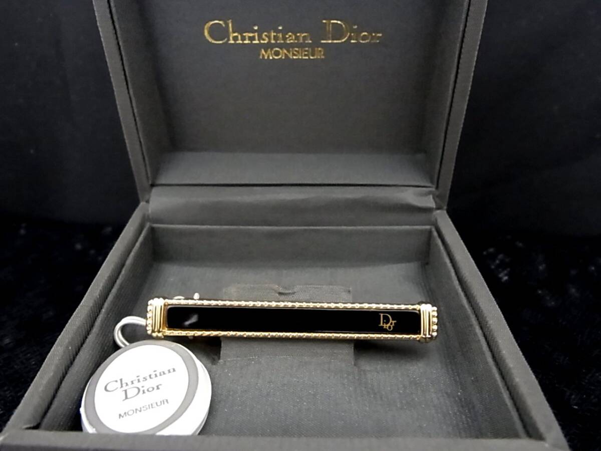 # new goods N#N0585 [Dior] Dior [ Gold * black ] necktie pin tiepin!