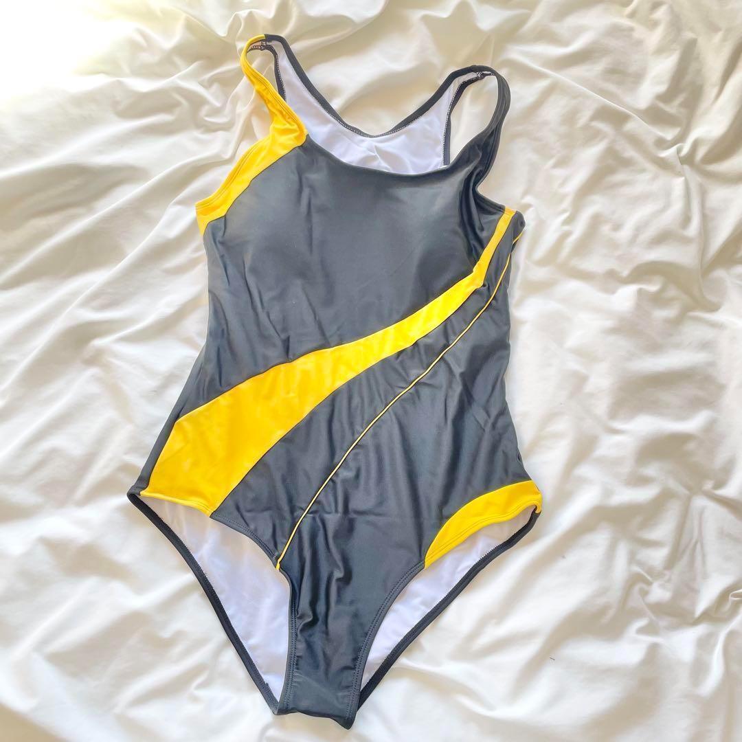 [ желтый ]S купальный костюм женский фитнес накладка есть снят .. купальный костюм 