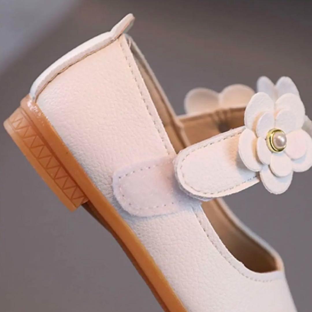 【20.5cm】フォーマルシューズ キッズ 白 靴 発表会 結婚式 七五三 お花の画像7