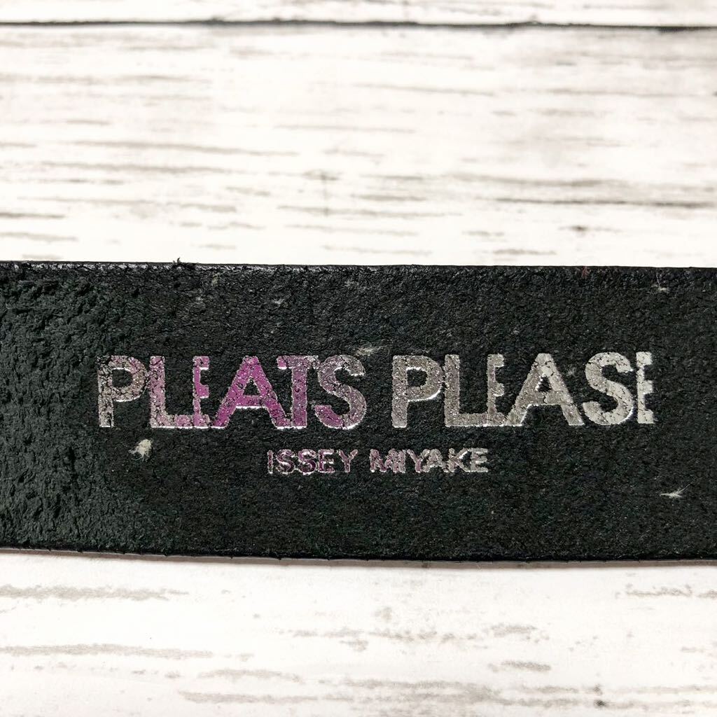 【送料無料】プリーツプリーズ イッセイミヤケ レザー ベルト ブラック レザーベルト PLEATS PLEASE ISSEY MIYAKE 黒 革_画像4