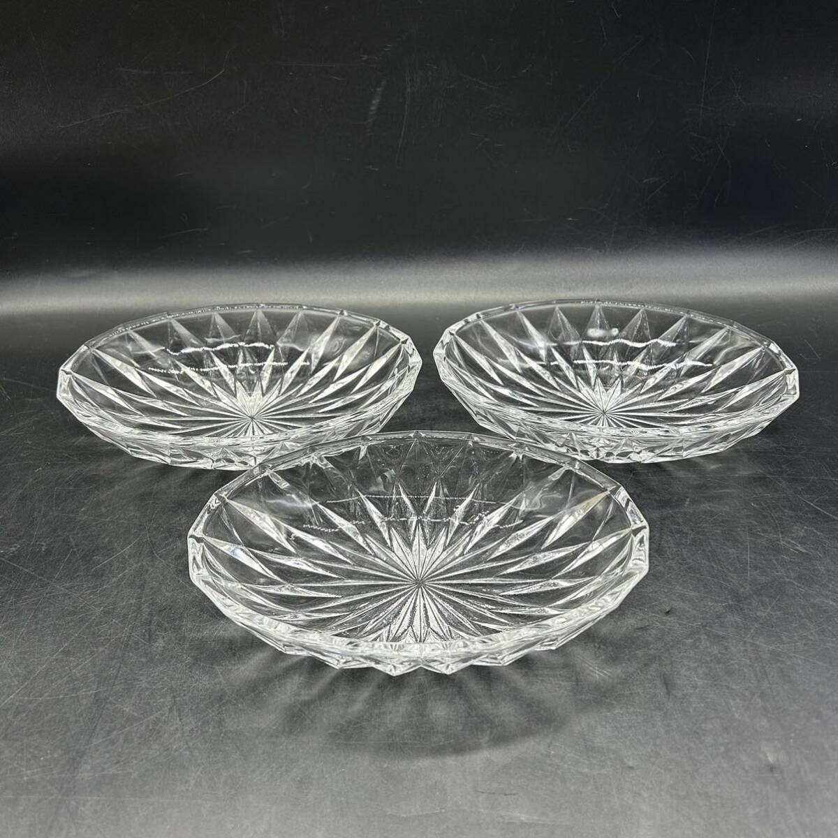 ガラス皿 楕円皿 昭和レトロ 食器  皿 R7-9の画像2