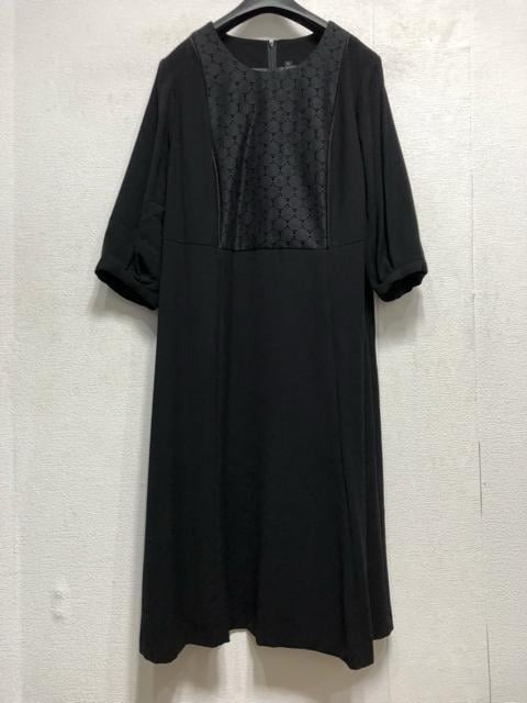 新品☆5L喪服礼服ケープ風ジャケット＆レース切替ワンピ洗えるアンサンブル☆a359