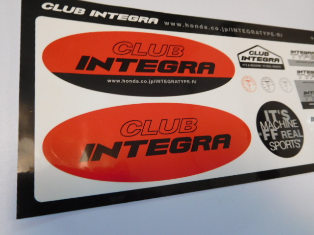 売り切り・・♪新品在庫品・ホンダ・インテグラ・タイプR・CLUB INTEGRA・シートステッカー・ノベルティグッズ非売品？不明の画像2