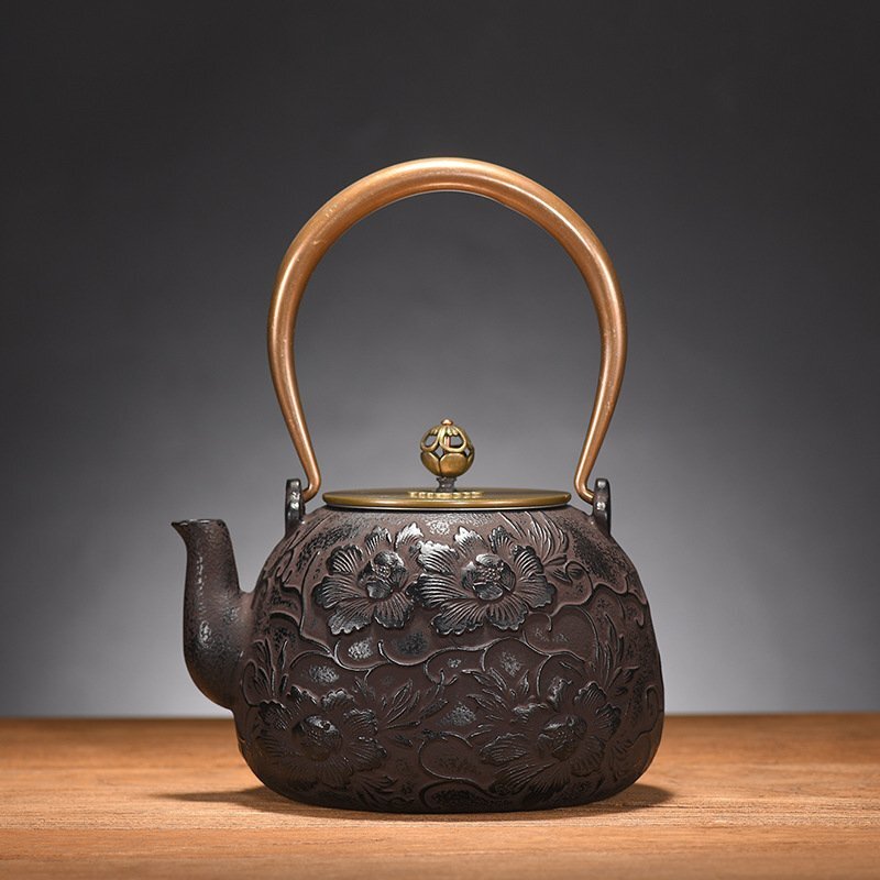 急須 茶道具 職人手作り 鋳鉄製の壷 コーティングなし ティーポット 銅取手銅蓋 やかんを沸かす_画像1