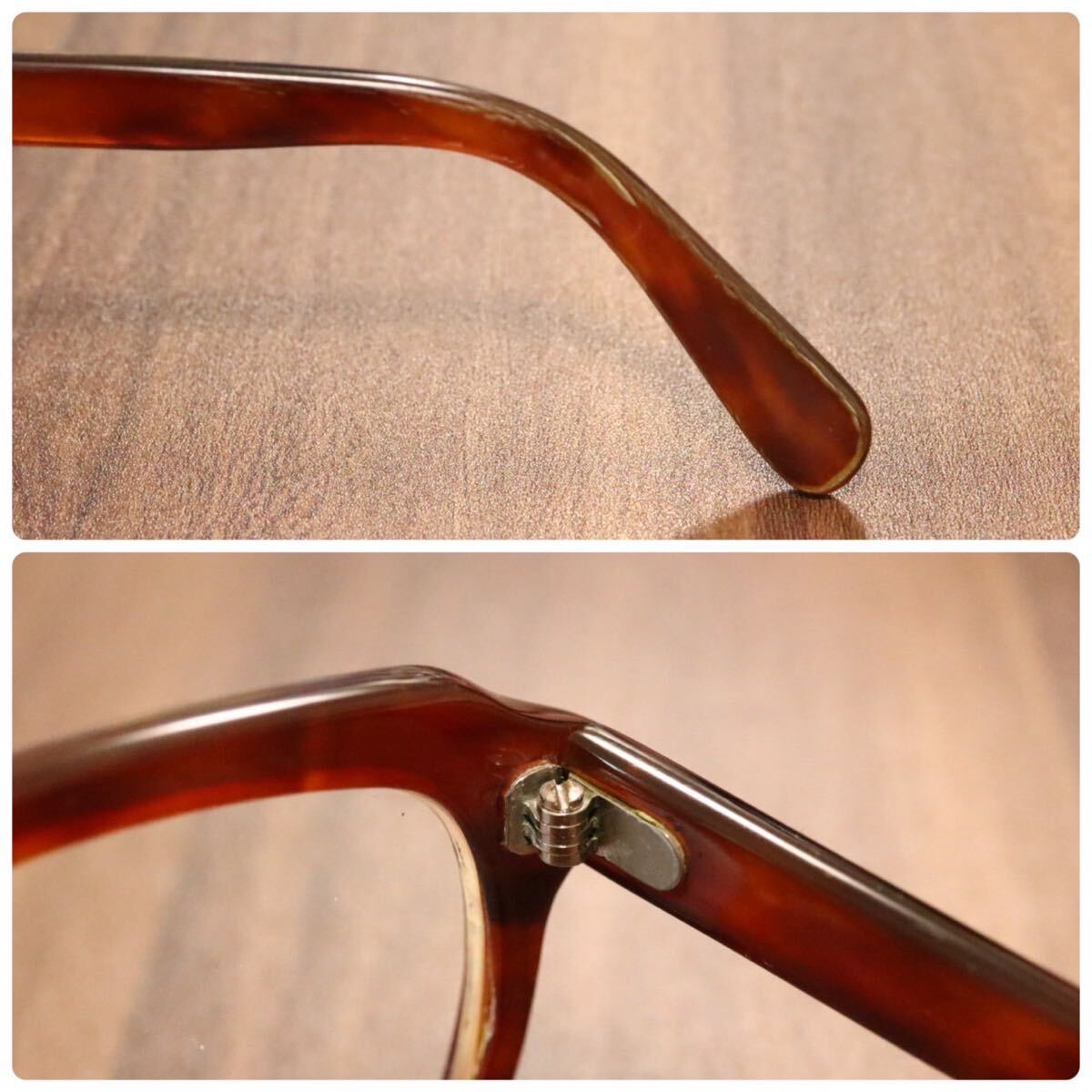 【高級】天然鼈甲 べっ甲 眼鏡 メガネ フレーム 研磨済 約41gの画像6