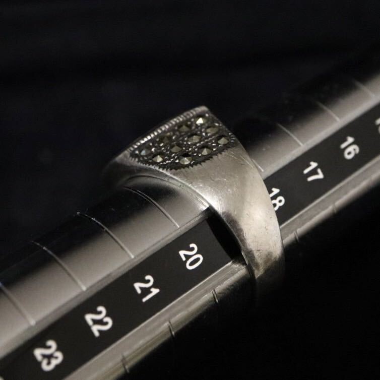925ma-ka сайт оникс кольцо кольцо SILVER серебряный античный аксессуары примерно 19 номер T14