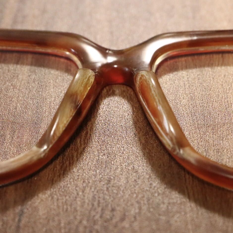 【高級】天然鼈甲 べっ甲 眼鏡 メガネ フレーム 研磨済 約41gの画像5