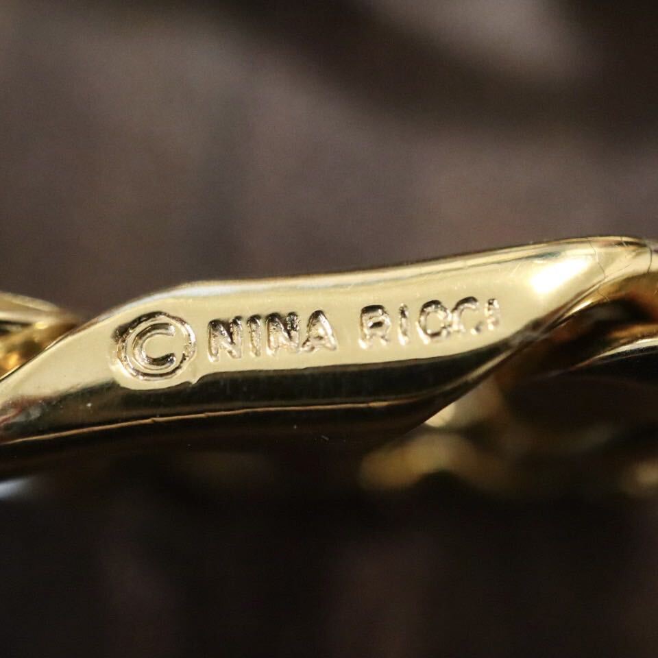 NINA RICCI ニナリッチ ネックレス ゴールド系 約40cm 約74g 巾着付き B25_画像6