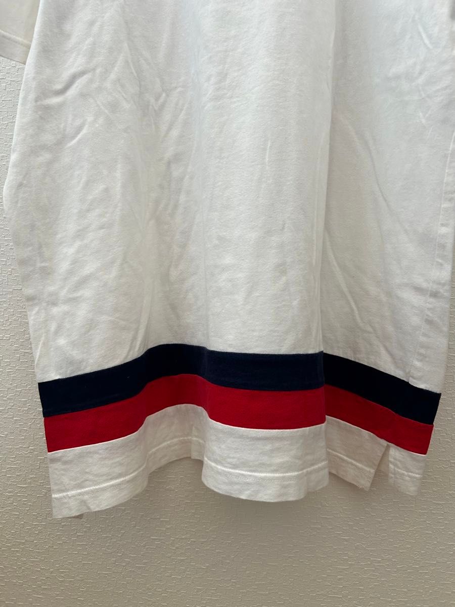 【FILA】フィラ　Tシャツ　L 半袖　ビッグサイズ　白　ホワイト　夏服　古着　 90s 綿100% コットン　赤　レッド　青