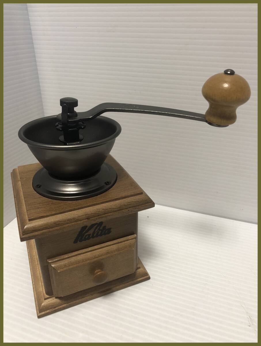 ▼【Kalita コーヒーミル 手動式 木製 中古　使用度少】（NF240406）Zi-1661_画像1