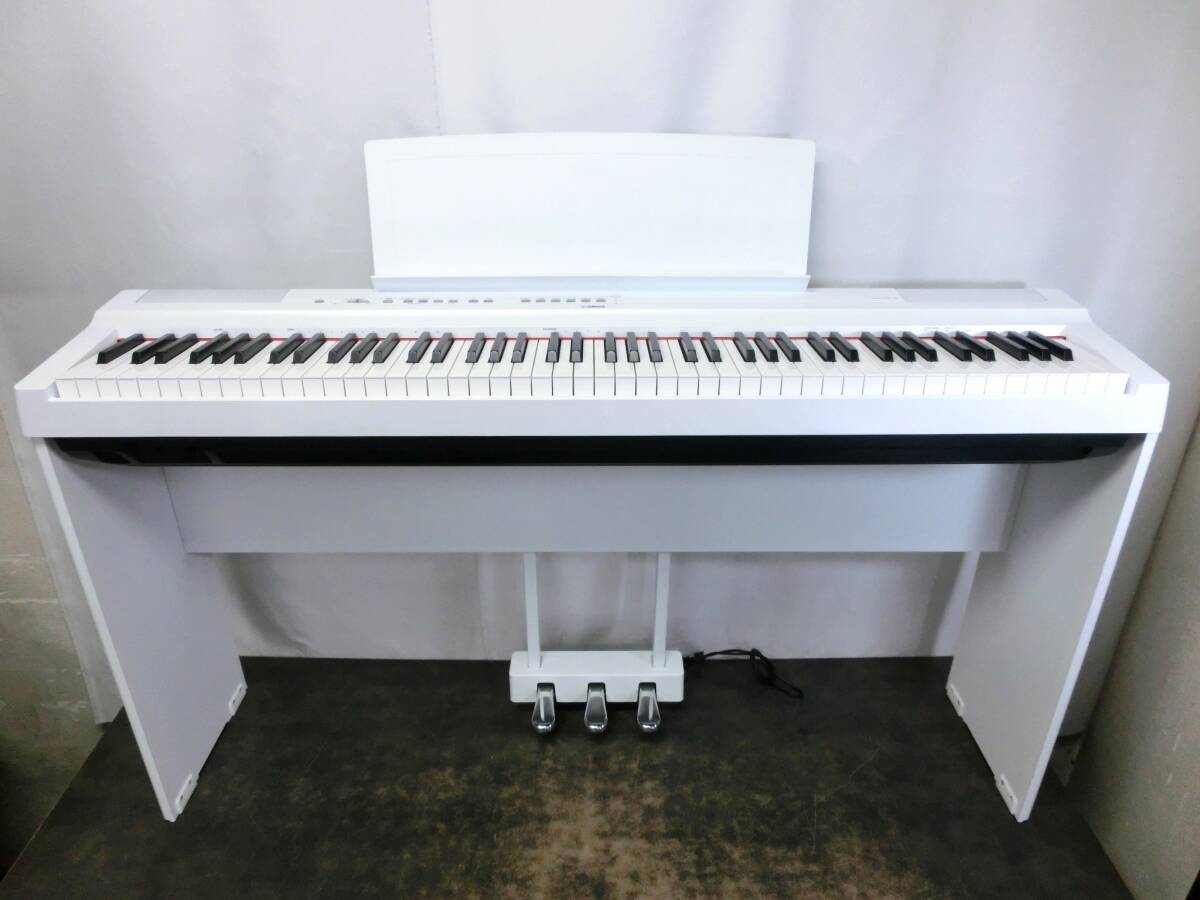 ◇☆【引取限定】YAMAHA ヤマハ P-125 88鍵 電子ピアノ フットペダル スタンド付き ホワイト 2021年製 【発送不可】◆_画像1
