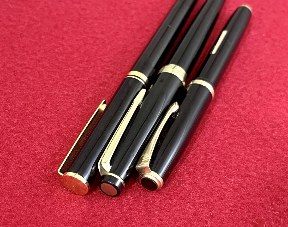 ☆Z) 万年筆 PILOT パイロット Elite PLATINUM プラチナ BelAge 3本まとめて ペン先 18K-750 B /14K 1 / 細 刻印 筆記用具 ★_画像9