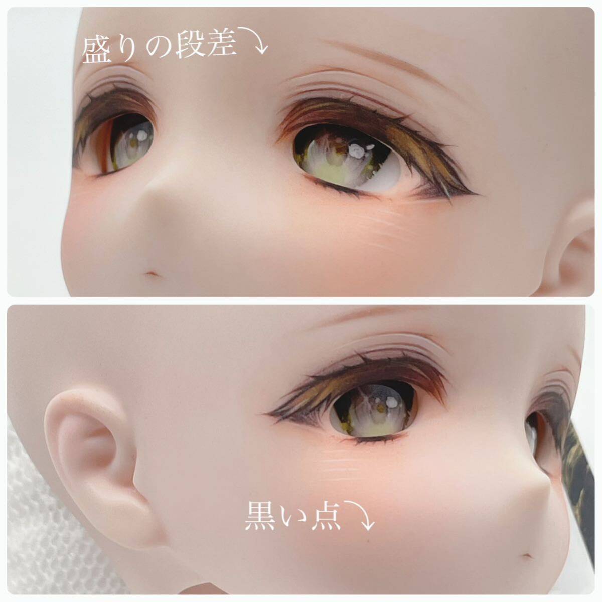 ＊小桜はうす＊　DDH-29 セミホワイト肌 ドルフィードリームカスタムヘッド+おまけアイ2種+ディーラー様製エルフ耳　※パテ盛り/難あり_画像10