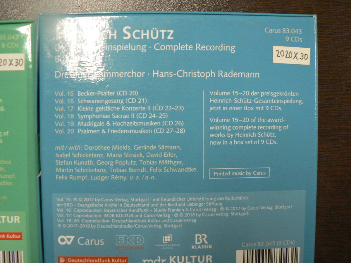 28CD+DVD BOX ハインリッヒ・シュッツ全集 ハンス=クリストフ・ラーデマン&ドレスデン室内合唱団_画像2