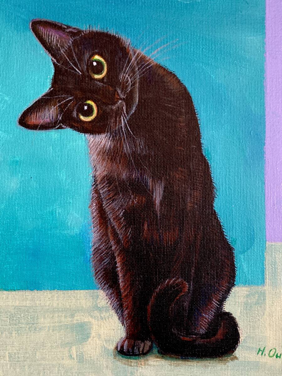 Yahoo!オークション - 黒猫 絵画 アクリル画 ネコ インテリア 真 Yahoo!オークション - 黒猫 絵画 アクリル画 ネコ インテリア 真