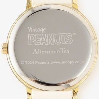 腕時計 Afternoon Tea コラボ PEANUTS スヌーピー  白ベルト 金色調金具 新品