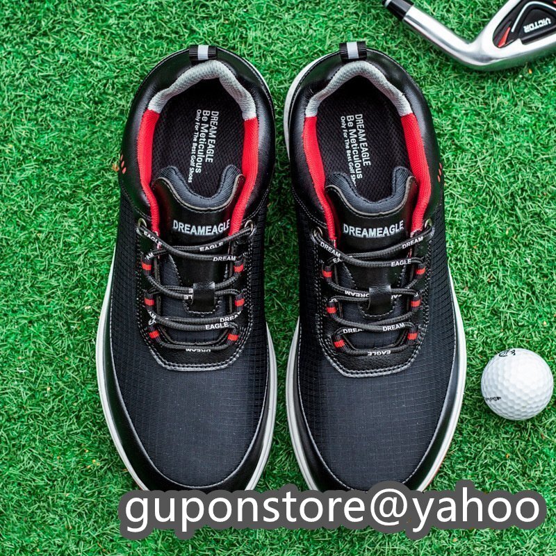  туфли для гольфа спорт спортивная обувь мужской "дышит" спортивные туфли водонепроницаемый . скользить износостойкость ходьба удобный широкий эластичность . Fit чувство чёрный 25.0cm