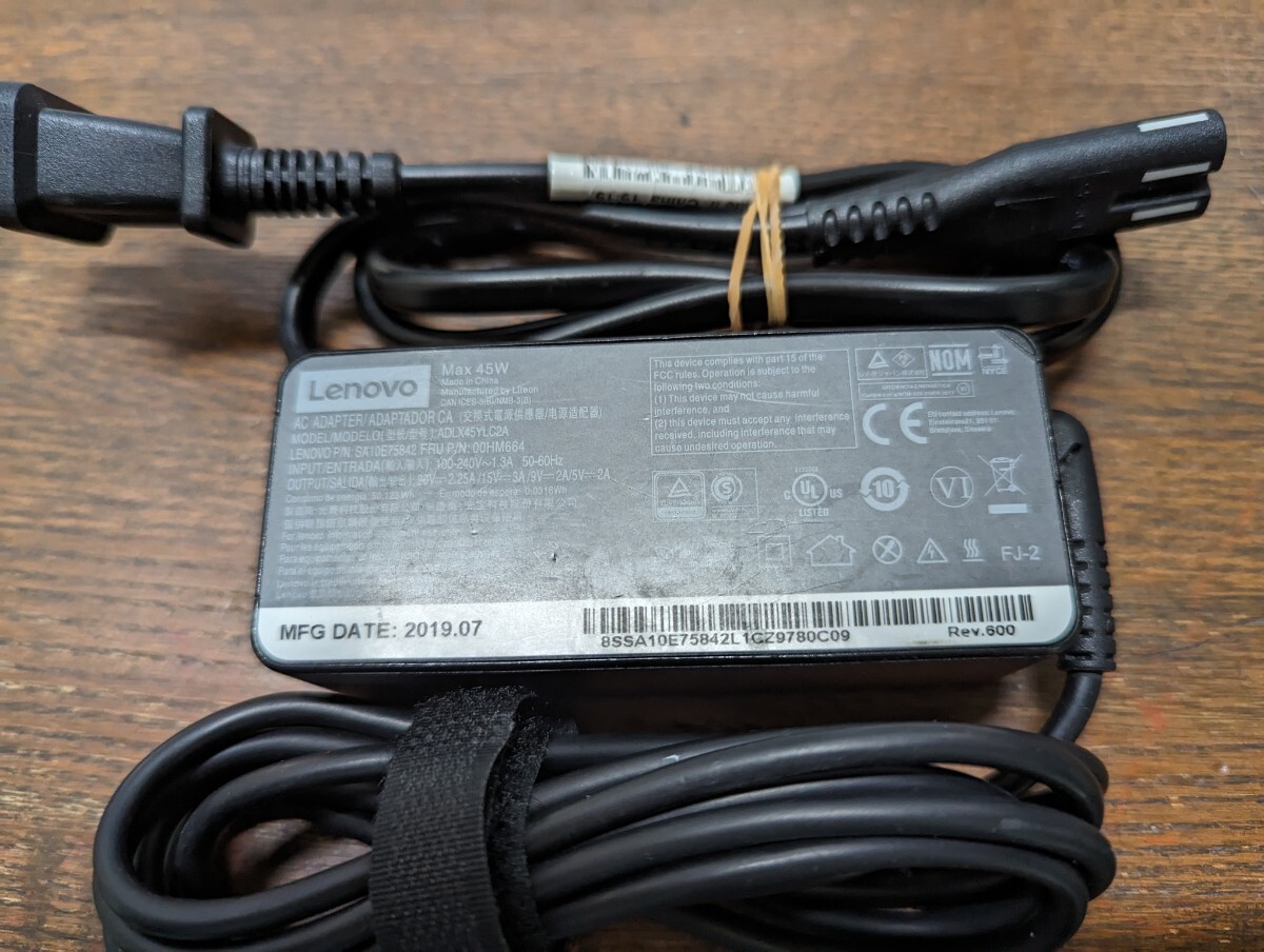 Lenovo 純正 45W 20v 2.25A ACアダプタ- /C型コネクター_画像1