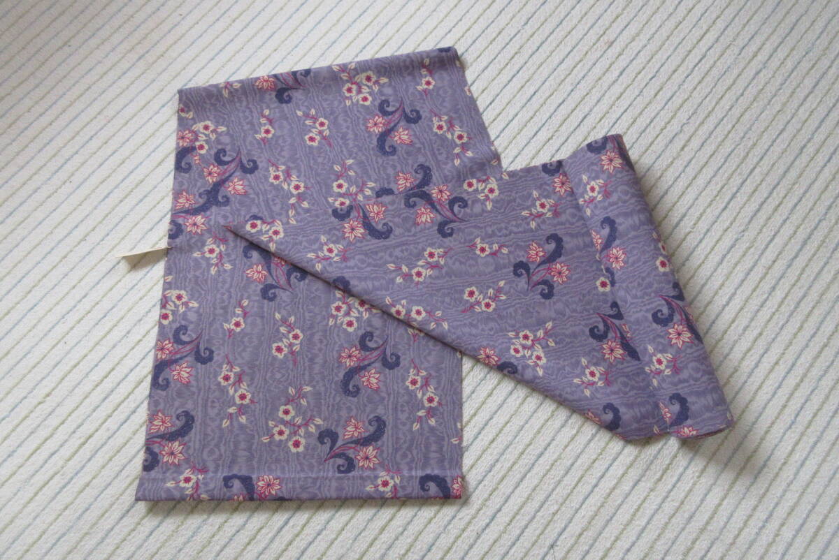 着物リメイク　フレンチスリーブチュニックワンピース 藤の花の様な薄紫　ポリエステル　M~Lサイズ　かぶりタイプ　右脇にシームポケット有_画像10