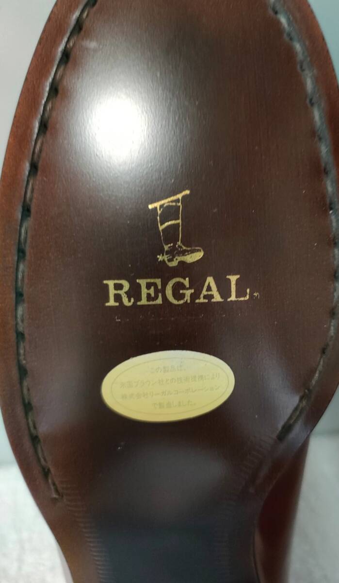 リーガル REGAL ブラウン社 2459 靴 シューズ 新品 女 レディース 24.0 BR ブラウン タッセル ウィングチップ ローファー ヒール パンプス_画像2