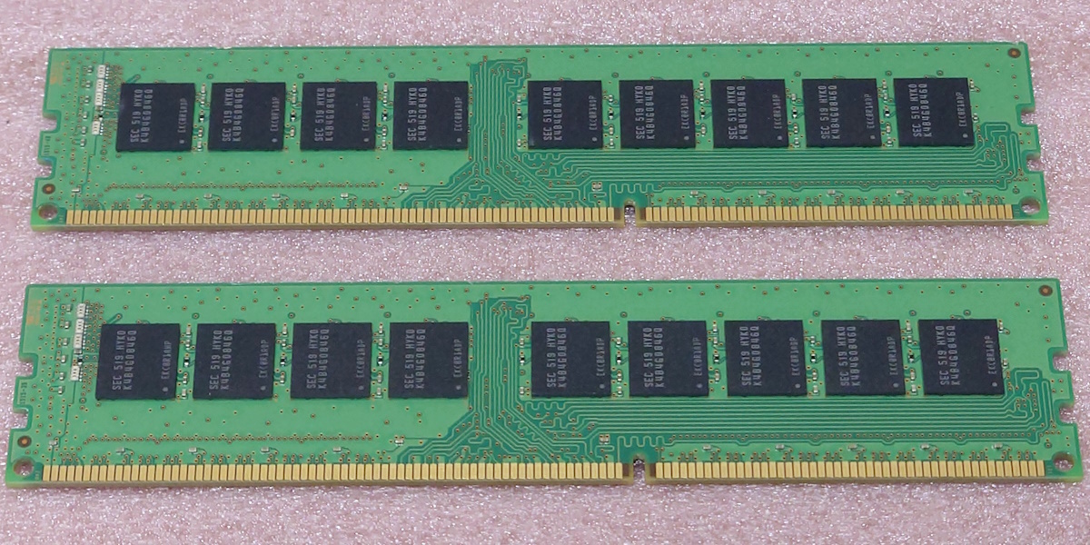 ◇Samsung M391B1G73QH0-YK0 2枚セット - PC3L-12800E/DDR3L-1600 ECC Unbuffered 240Pin DDR3 UDIMM 16GB(8GB x2) 動作品_画像2