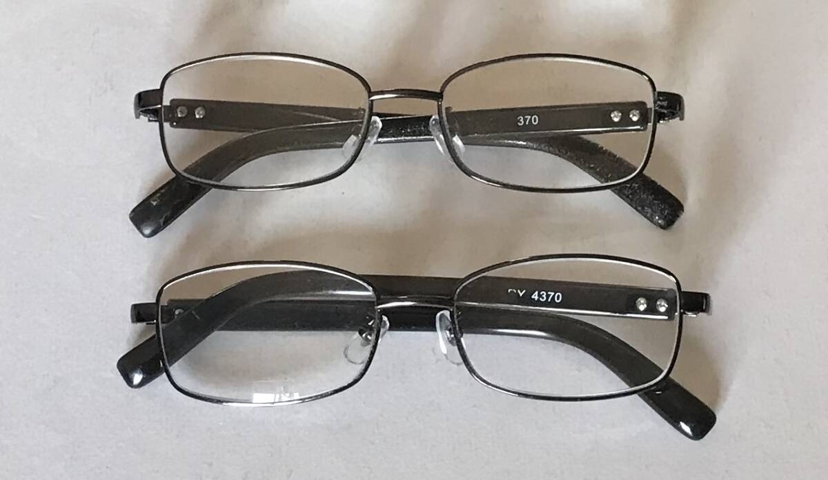 シニアグラス 老眼鏡 +4.0 ２個セット ブラック おしゃれ 勝負メガネ ダンディ ケース付き リーディンググラス_画像1