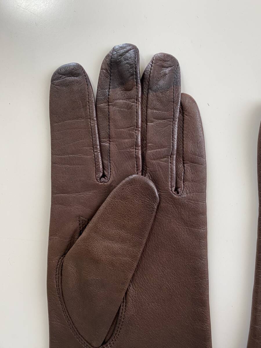 [ used beautiful goods ] Chloe Chloe lady's leather glove Brown leather gloves size 21cm lining attaching 