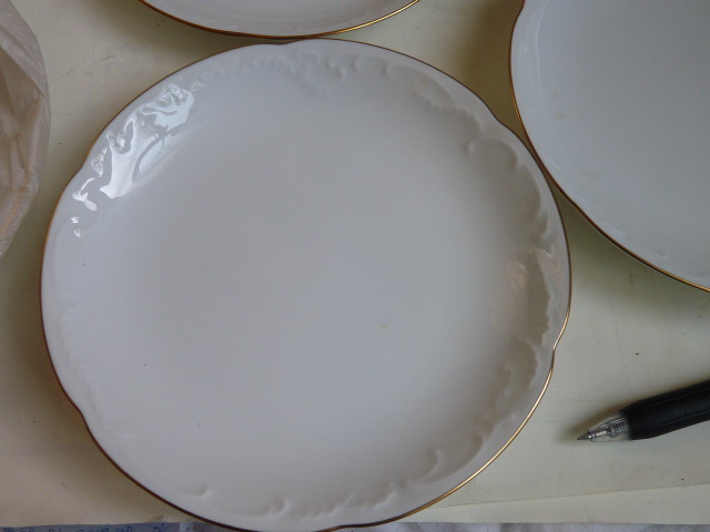 未使用 保管品◆大倉陶園/OKURA ゴールドライン 15cm 銘々皿揃 プレート 5客セット ホワイト シンプルの画像2