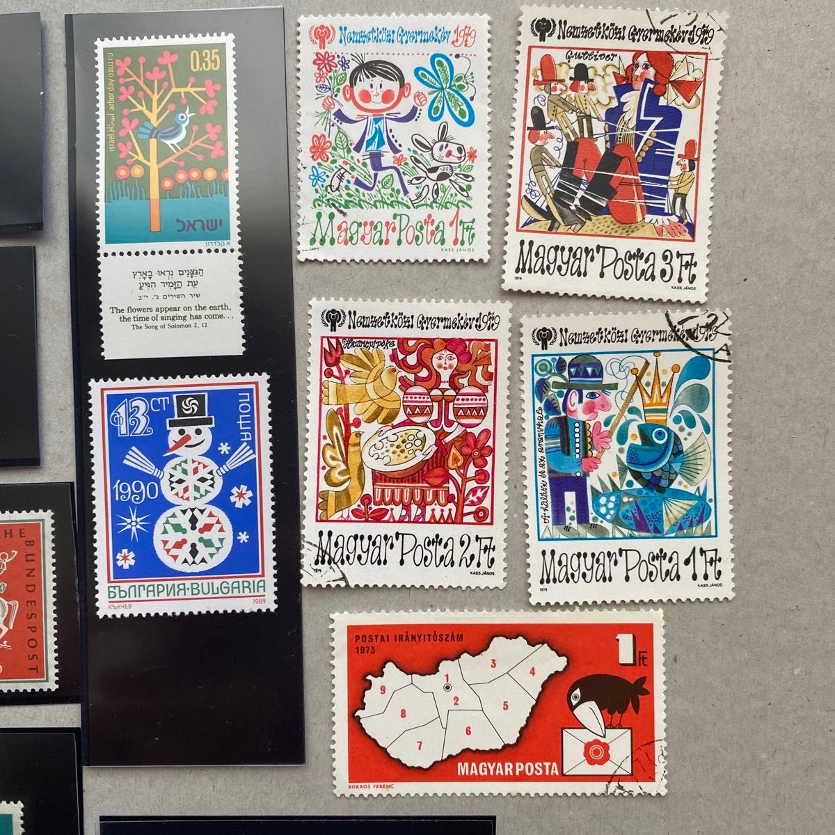 かわいい外国切手② 海外切手　ハンガリー刺繍切手　フィンランド　ドイツ　ブルガリア
