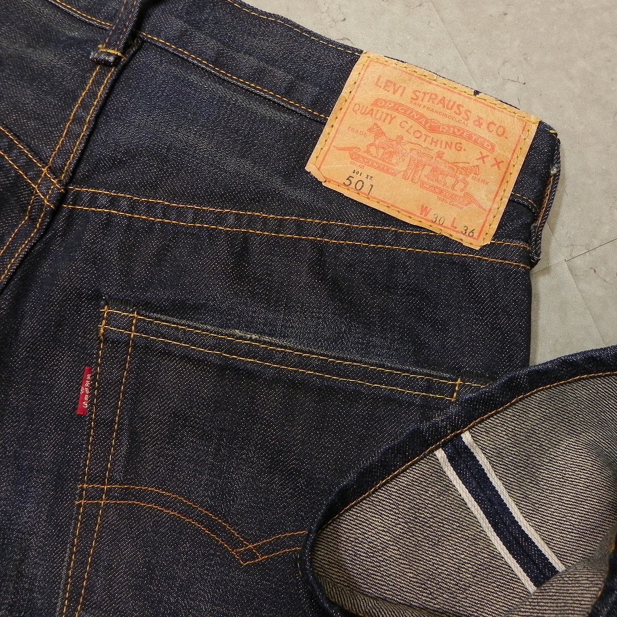 -194★ 良品 日本製 Levis 66501 ビッグE リーバイス ビンテージ復刻 LVC デニムパンツ size W30 インディゴ ジーンズ 即決 ★_画像3