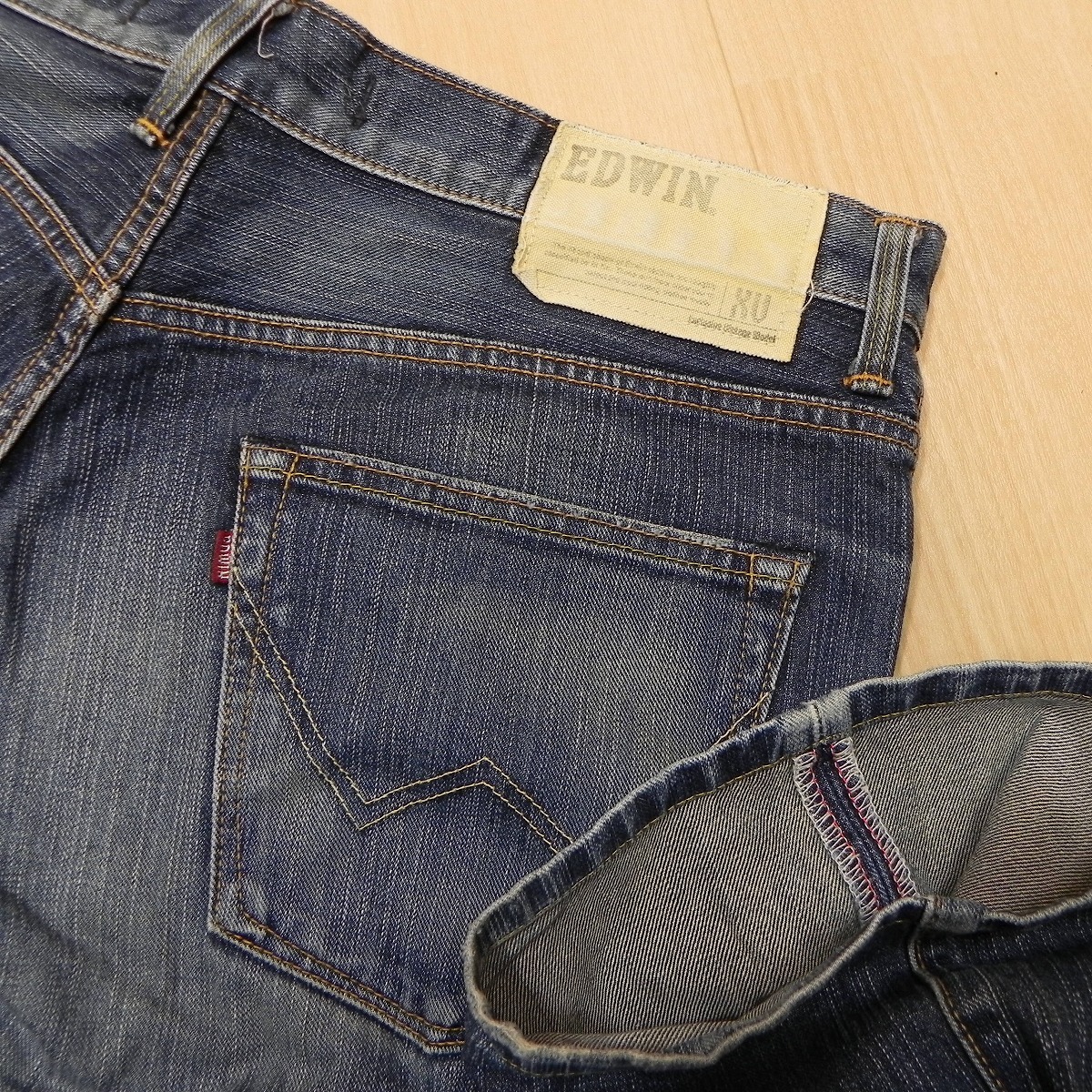 -385* made in Japan EDWIN VINTAGE Edwin 404XV * color .. eminent Vintage processing old clothes Denim strut jeans W-36 prompt decision *