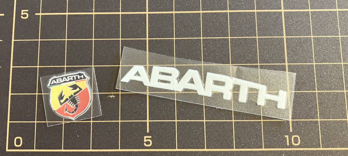  abarth sticker 4 pieces set white heat-resisting oil resistant 