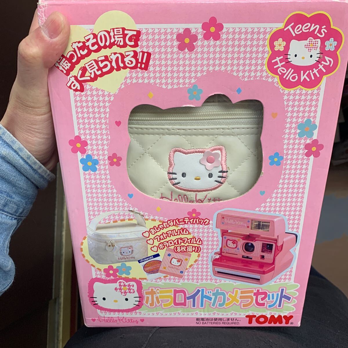 当時物 現状品 レトロ ティーンズハローキティ ポラロイドカメラセット TOMY ハローキティ hello kitty 写真の画像1