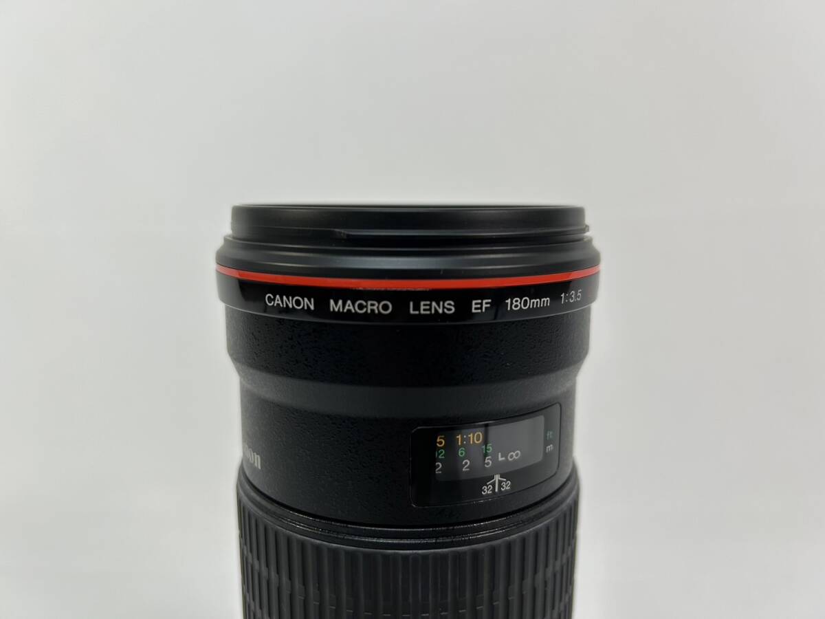 CANON キャノン MACRO LENS EF 180㎜ 1:3.5 L キャップ フィルター フード付き カメラレンズのみ 現状品の画像4