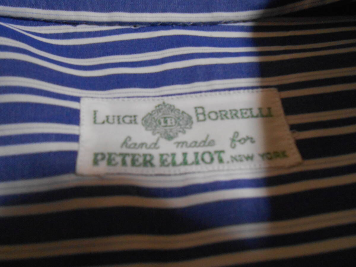 とても美品 イタリア高級シャツメーカー LUIGI BORRELL ルイジ・ボレッリ イタリア製 BDシャツ しっかりとしたコットン100% 15 3/4 40cm_画像2